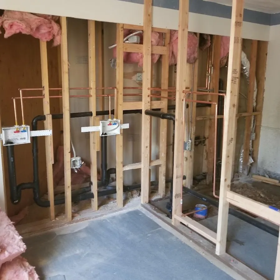 Copper pipe rough-in and plumbing installation in Allen